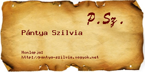 Pántya Szilvia névjegykártya